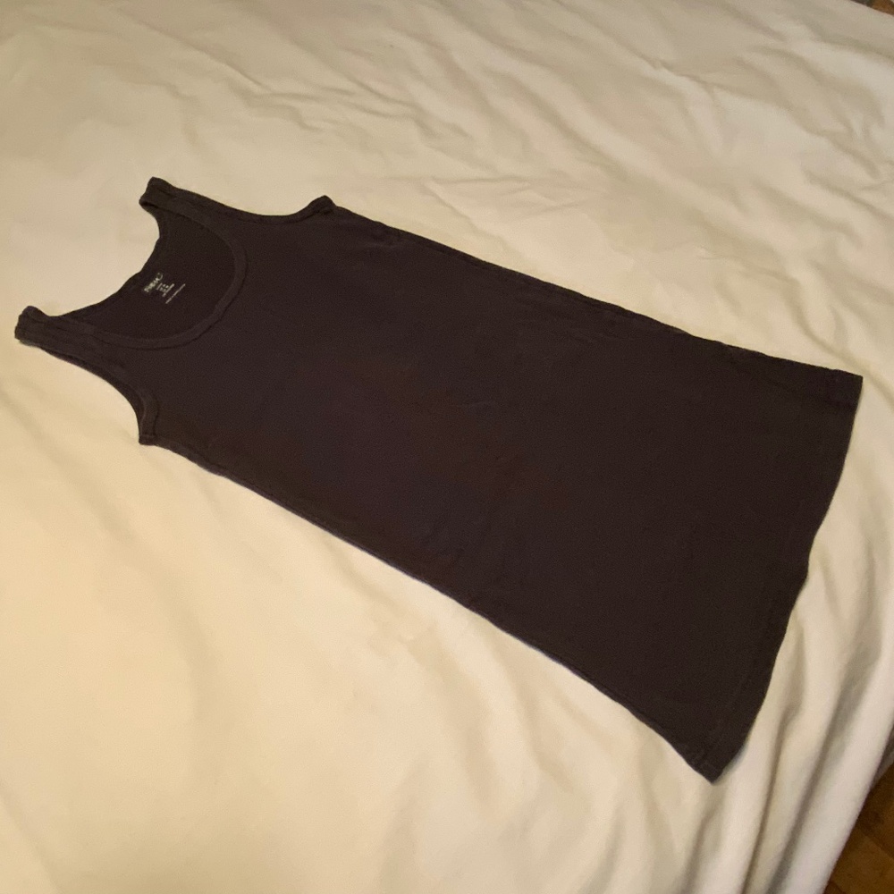Stretchy Ribbed Dark Blue Long Tank Top (Med)